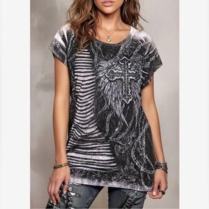 FASIS By California Blue Cross Studded Graphic Tee